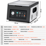 Machine sous vide professionnelle à cloche 380 W – grande chambre inox, soudure 29 cm, 4 modes