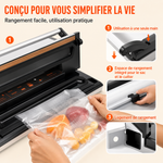 Machine sous vide professionnelle multifonction – double pompe 95 kPa, inox & coupe-rouleau intégré