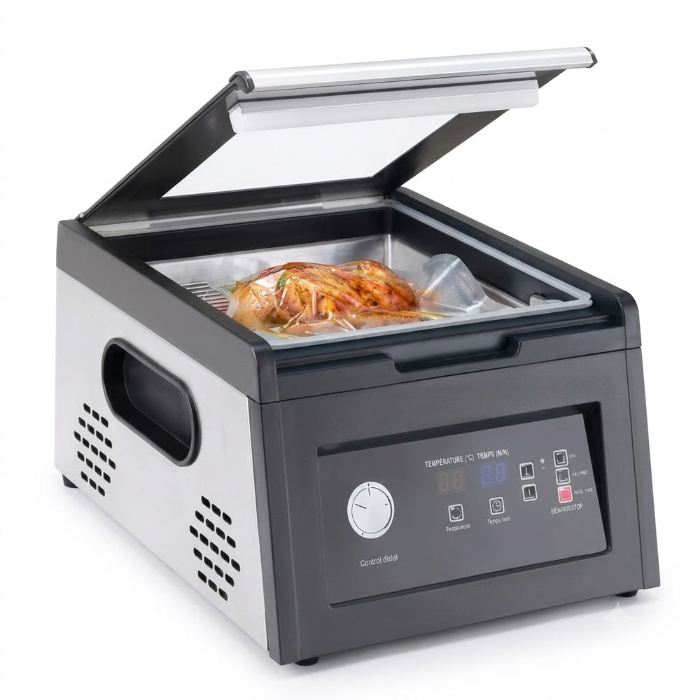 Machine sous vide professionnelle à cloche 380 W – grande chambre inox, soudure 29 cm, 4 modes