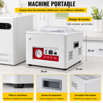 Machine sous vide professionnelle à cloche – chambre inox, -100 kPa, couvercle verre, 60 sacs offerts