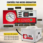 Machine sous vide professionnelle à cloche – chambre inox, -100 kPa, couvercle verre, 60 sacs offerts