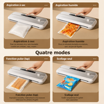 Machine sous vide écran tactile – 80 kPa, 4 modes humide/sec, cutter intégré, 10 sacs offerts