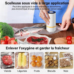 Machine sous vide sans fil rechargeable – pompe automatique 60 kPa, USB-C, nomade et ultra-compacte