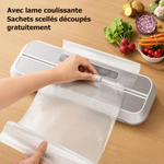 Machine sous vide écran tactile – 80 kPa, 4 modes humide/sec, cutter intégré, 10 sacs offerts