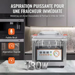 Machine sous vide professionnelle à cloche – inox, soudure 32 cm, -100 kPa, écran LED